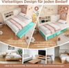 Merax Doppelbett, Schlafsofa, 140×190 cm, Kinderbett, Daybett mit Ausziehbett 90×190, mit Stauraum‑Rückwand, offenes Fach, verdeckter Klapp‑Stauraum, USB Ladestation, weiß Bild 5