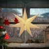 Casaria LED Weihnachtsstern mit Ständer Beleuchtet 60 cm creme Papierstern Weihnachten Weihnachtsdeko Leuchtstern Dekostern Adventsstern Bild 2