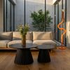Couchtisch Gobens Ø60 cm Dunkelbraun - Moderner Sofatisch mit zentralem Standfuß Bild 2