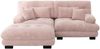 Ecksofa, Cloud Ecksofa für Wohnzimmer Chenille Doppelsofa mit 2 Lendenkissen und 2 Dekokissen Polstersofa mit breiten Armlehnen und Ottoman, Chenille, Rosa Bild 4