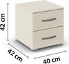 rauch Aditio Box, Nachttisch, 2 Schubladen, mit Softclose-Funktion, Farbe Beige, BxHxT 40x42x42cm Bild 4