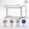 Rheinland Möbel Statio Schreibtisch 120x80 cm höhenverstellbar ±10 mm in Grau – ergonomischer Bürotisch für Homeoffice & Büro, C-Fuß, Kabelwanne, einfache Montage, FSC® zertifiziert Bild 3