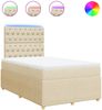 vidaXL Boxspringbett mit Matratze Creme 120x190 cm Stoff 3294307 Bild 2