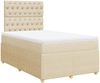 vidaXL Boxspringbett mit Matratze Creme 120x190 cm Stoff 3294307 Bild 3