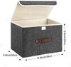 TYEERS Faltbare Aufbewahrungsbox mit Deckel Stoff 38x25x25 cm 2 Stück Schwarz Bild 2