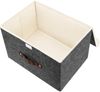 TYEERS Faltbare Aufbewahrungsbox mit Deckel Stoff 38x25x25 cm 2 Stück Schwarz Bild 3