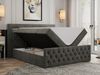Boxspringbett, Stauraumbett mit Bettkasten, LED - GOLD-9 - 160x200cm - Dunkelgrau Velours - H4 Bild 2