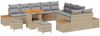 vidaXL Gartensofa-set mit Kissen mit Speicher 13 pcs Beige Poly Rattan 3364922 Bild 2
