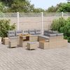 vidaXL Gartensofa-set mit Kissen mit Speicher 13 pcs Beige Poly Rattan 3364922 Bild 3