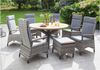 Gartensessel Keramo Teak, Rattan, Grau, Schwarz, 75 x 110 x 58 cm Bild 5