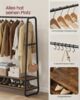 VASAGLE Kleiderständer, Garderobenständer, Garderobe, 2 Ablagen, 6 Haken in S-Form, Stahlgestell, vintagebraun-schwarz Bild 5