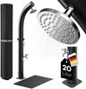 STEELSØN 'Selara' Solardusche 20 Liter, schwarz, warmes Wasser bis 60°C, Gartendusche mit schwankendem Regenduschkopf und Wasserhahn, Outdoor Dusche inkl. Schutzhaube und Kunststoffboden Bild 1