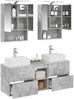 vidaXL Badezimmermöbel-Set 5 pcs Betongrau Ingenieurholz und Glas 3406802 Bild 3