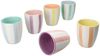 MamboCat Becher 6er Set Beach Pastello Stripes Mokkabecher ohne Henkel 150ml 6 Pers, Steingut Bild 2