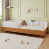 Kinderbett mit Lattenrost, 2 Taschen und Rausfallschutz, 90x200 cm, Polsterbett, Einzelbett, Samt Bild 2
