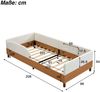 Kinderbett mit Lattenrost, 2 Taschen und Rausfallschutz, 90x200 cm, Polsterbett, Einzelbett, Samt Bild 5