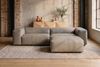 KAWOLA Sofa CELESTE 4-Sitzer mit Hocker Leder grau 72 x 114 x 302 cm Bild 2