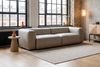 KAWOLA Sofa CELESTE 4-Sitzer mit Hocker Leder grau 72 x 114 x 302 cm Bild 5