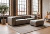 KAWOLA Sofa CELESTE 4-Sitzer mit Hocker Leder grau 72 x 114 x 302 cm Bild 4