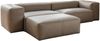 KAWOLA Sofa CELESTE 4-Sitzer mit Hocker Leder grau 72 x 114 x 302 cm Bild 3