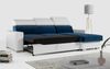 Ecksofa, Verstellbare Kopfstützen, L Couch, Polstersofa mit Bettkasten - FOX-L - Blau - Weiß Bild 3