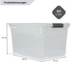 PROREGAL® Aufbewahrungsbox mit Deckel 30-60 Liter Kunststoff Transparent Stapelbar (4 St) Bild 2