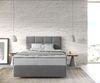 Boxspringbett Dream-Fine 120x200 cm Mikrofaser Grau mit TFK Matratze und Visco Topper Bild 2