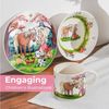 MiaMio Kindergeschirr-Set Prinzessin Motiv Rosa (3-tlg), 1 Personen, Keramik, Teller, Schüssel und Tasse mit Kindermotiv Bild 3