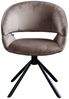 KAWOLA Esszimmerstuhl LARA Drehstuhl Velvet taupe 82 x 62 x 61 cm Bild 3