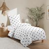Bettwäsche Set 155x220 Weiß Polka Dot Muster Mikrofaser Reißverschluss Bild 2
