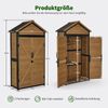 M MCombo Gartenschrank Gartenhaus Holz Metgallgestell Wetterfest, Gerätehaus Outdoor, für Außenbereich Garten Terrasse, Geräteschuppen mit 2 Bewegliche Regale, 2736 (Natur) Bild 2