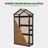 M MCombo Gartenschrank Gartenhaus Holz Metgallgestell Wetterfest, Gerätehaus Outdoor, für Außenbereich Garten Terrasse, Geräteschuppen mit 2 Bewegliche Regale, 2736 (Natur) Bild 3