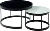 Vente-unique - Couchtisch 2er-Set - Glass & Metall - Schwarz & Weiß - BILLIE Bild 2