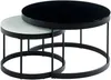 Vente-unique - Couchtisch 2er-Set - Glass & Metall - Schwarz & Weiß - BILLIE Bild 3
