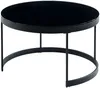 Vente-unique - Couchtisch 2er-Set - Glass & Metall - Schwarz & Weiß - BILLIE Bild 4