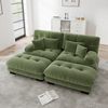 2-Sitzer Modulsofa H 81 x T 220 x B 145 cm aus Chenille in Grün mit 2 Ottomane Bild 2