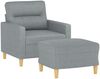 vidaXL Sessel mit Hocker Hellgrau 60 cm Stoff 3201065 Bild 3