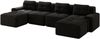 Modulares Sofa aus Cord mit rutschfester Basis & 2 Ottomanen, schwarz Bild 5