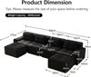 Modulares Sofa aus Cord mit rutschfester Basis & 2 Ottomanen, schwarz Bild 4