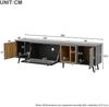 TV-Schrank 200x40x55,5 cm, MDF, grau-braune Holzmaserung, Klapptür aus Glas und integriertes Kabelmanagement,grau und braun Bild 4