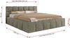 Doppelbett mit Gasdruckfeder, Polsterbett NIRA CLASSIC Holzlattenrost Bett mit Stauraum, gepolstertes Kopfteil Bettkasten Pocket Matratze - 180 x 200 cm - Grau Strukture - VIRE LUX Bild 4