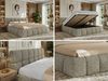 Doppelbett mit Gasdruckfeder, Polsterbett NIRA CLASSIC Holzlattenrost Bett mit Stauraum, gepolstertes Kopfteil Bettkasten Pocket Matratze - 180 x 200 cm - Grau Strukture - VIRE LUX Bild 2