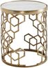 Beistelltisch Marmor Weiß 46x46x55cm Metall Gold Rund Modern Bild 2