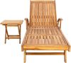 vidaXL Sonnenliege mit Tisch Braun Massivholz Teak 42032669 Bild 3