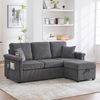 3-Sitzer Sofa B 194 x T 73 x H 81 cm aus Cord mit LED, USB/Type-C und Stauraum Bild 2