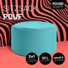 Lumaland Indoor Outdoor Sitzhocker 25x45 cm - Wasserabweisend - Pflegeleicht - Runder Sitzpouf, Sitzsack Hocker, Sitzkissen, Bean Bag Pouf - ideal für Kinder und Erwachsene - Aqamarin Bild 2