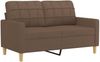 vidaXL 2-tlg. Sofagarnitur mit Kissen Braun Stoff 3201325 Bild 3
