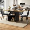 Ausziehbarer Esstisch aus MDF in Schwarz, B 110–140 x T 80 x H 76 cm, mit Stauraum & Soft-Close，Schwarz und Natürlich Bild 3