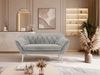 Polstersofa PIRS 2 Skandinavisches Sofa 2-Sitzer, Sofa mit Wellenfederung, Breite 140 cm, weiße Füße Hoher Sitzkomfort - Hellgrau Velvet Bild 3