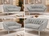 Polstersofa PIRS 2 Skandinavisches Sofa 2-Sitzer, Sofa mit Wellenfederung, Breite 140 cm, weiße Füße Hoher Sitzkomfort - Hellgrau Velvet Bild 2